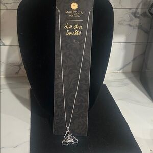 Magnolia and Vine Silver Pendant Necklace